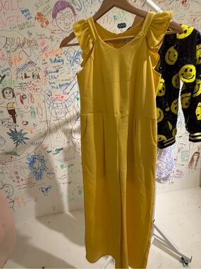 Avery Bright Yellow Ruffle-Shoulder Maxi Dress